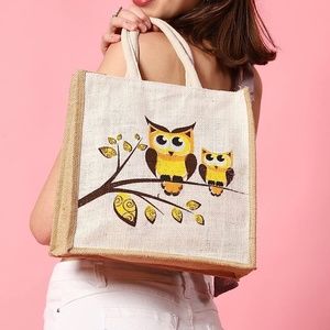 Eco-Friendly Jute Hand Bag-Reusable Tiffin Shopping Grocery Multipurpose Hand Ba